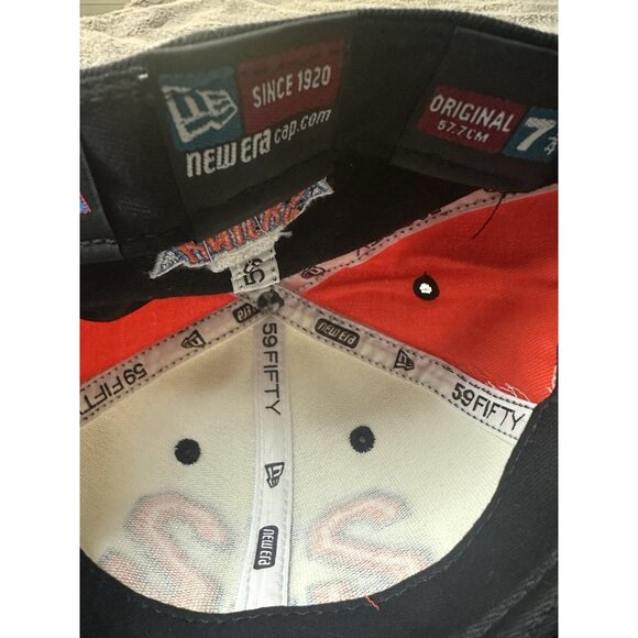 New York Knicks Hat Cap Fitted 7 1/4 White Orange Area Code 212 NBA New Era New - Picture 11 of 14